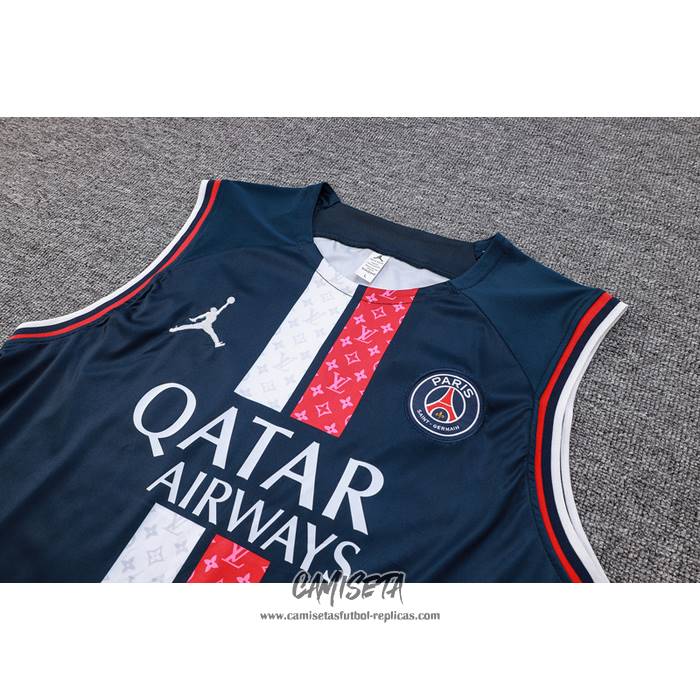 Camiseta de Entrenamiento Paris Saint-Germain Jordan 2023-2024 Sin Mangas Azul